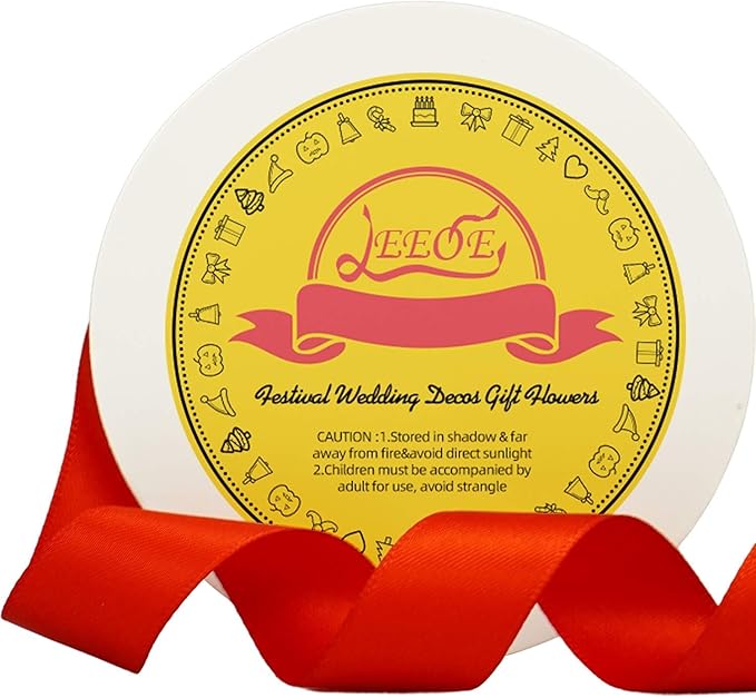 Double Face Satin Ribbon 7/8 inch X 25 Yards Polyester Red Ribbon for Gift Wrapping Very Suitable for Weddings Party Hair Bow Invitation Decorations and More