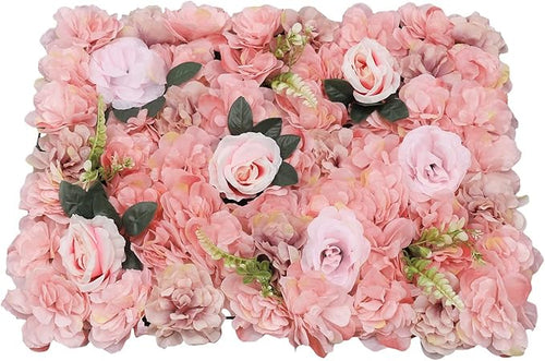 12pcs Realistic Flower Wall Background Artificial Flowers Wall Backdrop Panel 3D Silk Rose Fake Flower Wall Panel Banquet Wedding Party Decor for Any Party Decorations24x15 Inch