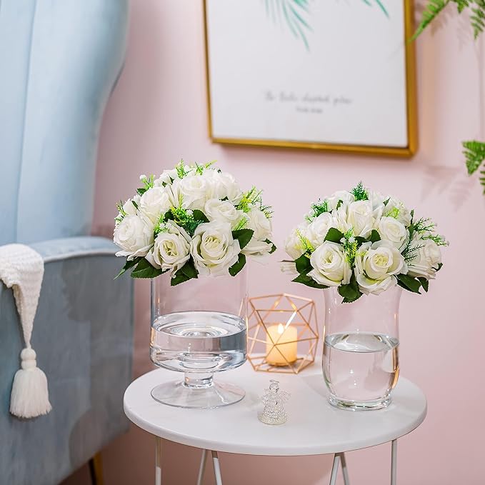 Flower Centerpieces for Wedding Tables: Wedding Table Decorations White Flower Balls Centerpieces for Engagement Cerebration Party Center Pieces 10 Packs