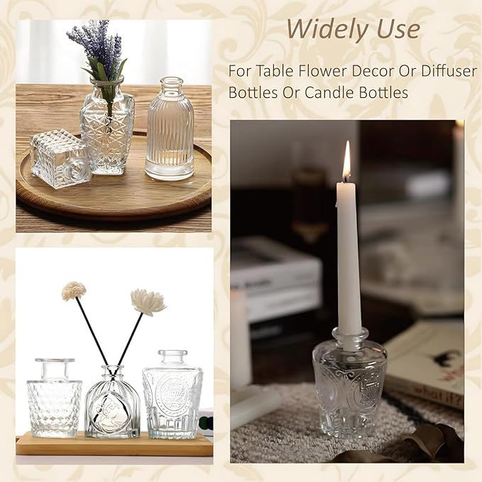 Glass Bud Vases Set of 40 PCS, Small Flower Vases for Wedding Centerpiece Table Decoration, Vintage Vase in Bulk for Flower Arrangements, Mini Vase for Birthday Party, Festival Home Decor,Clear
