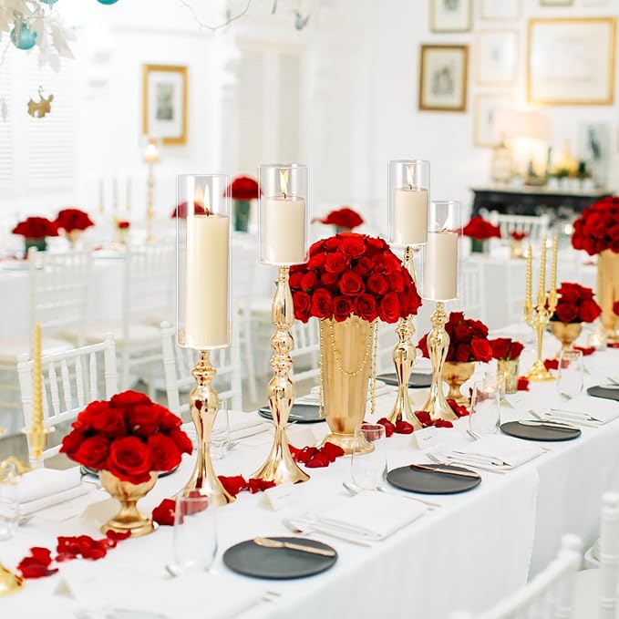 48 Pcs Cylinder Vases Set for Centerpieces, 6/8/10 Inch Tall Clear Glass Vase, Hurricane Floating Candle Holder for Wedding Table Decor, 2.5''/2.7''/3.3''' Diameter (2.5'' X 5'',6'',8'')