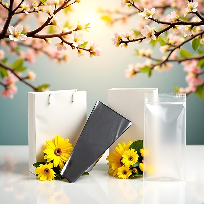 WLngtv 100 Pcs Clear Plastic Flower Bouquet Sleeve Bags, Sleeve Transparent Cellophane Bags Rose Packaging Gift Wrap Cellophane for Valentine's Day