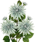 3Pcs Blue Artificial Dahlia Flowers 29.5" Fake Flower Silk Flowers with Long Stem Floral Arrangements Bouquets Faux Dahlias Flowers for DIY Wedding Party Centerpieces Decor Home Office Decoration
