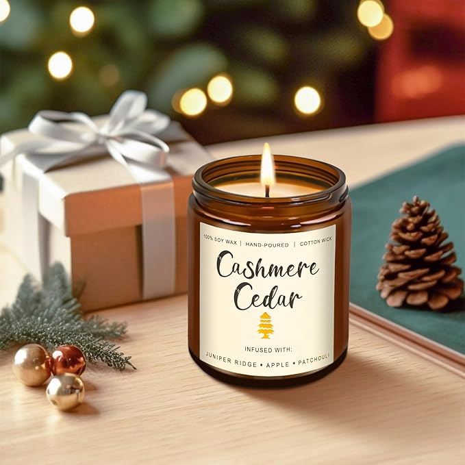 6 Pack Fall Winter Scented Candles for Home, Candles Gifts Sets for Women Men Birthday Thanksgiving Christmas, 7.1Oz Large Jar | Long Lasting Soy Wax Candles with Cinnamon Apple, Smoke Vanilla