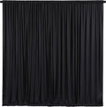 Black Backdrop Curtain 10 Panels-Wrinkle-Free Black Curtains Polyester Photography Drapes for Wedding Birthday Party Photo Background Backdrop Stand- 10FTX40FT