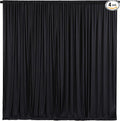 Wish Care Black Backdrop Curtain 4 Panels - Wrinkle-Free Polyester Photography Drapes for Wedding & Party - 16 X 10FT