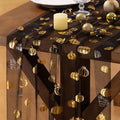 Socomi Gold Table Runner Fall Pumpkin Gauze Sheer Chiffon Cheesecloth Sequin 10FT Glitter Metallic Foil Dining Wedding Birthday Party Baby Shower Holiday Centerpiece Table Decor Black