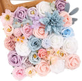 Artificial Flowers Combo Box Dusty Blue Pink Artificial Flowers for DIY Tables Centerpieces Baby Shower Bridal Shower Wedding Bouquet Party Decor