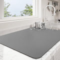 Dish Drying Mat for Kitchen Counter | Coffee Bar Mat for Countertops | Heat Resistant Drainer Mat with Non-slip Rubber Backed | Hide Stain Kitchen Absorbent Draining Mat | Dark Grey 16"x20"