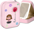 Wrappiness Girls & Women Lovely Makeup Box With LED Mirror - Personalized Jewelry Box Organizer Portable Ideal for Travel, Gift for Daughters Sisters Friends (Lovely Girl, Toddler Girls)