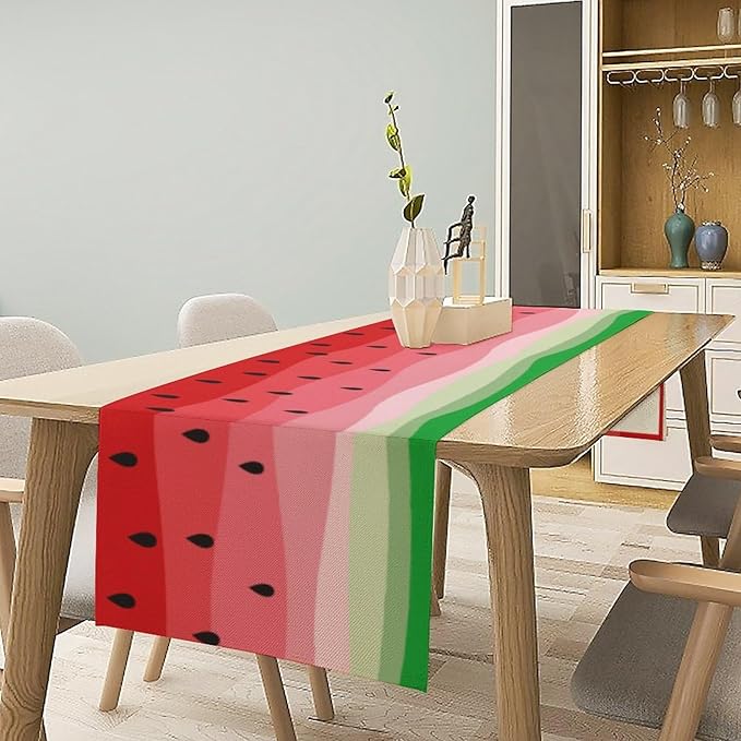 Watermelon Table Runner,Summer Fruit Tropical Birthday Party Decorations Dining Room Home Kitchen Table Decor 13 x 70Inch
