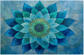 Teal Flower Mandala Placemats Set of 1 PVC Vinyl Non Slip Table Mats Waterproof Heat Resistant Place Mats Washable Wipeable Dining Table Mat for Kitchen Party Indoor Outdoor Decorative