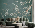 Plum Blossom Flower Bird Chinoiserie Wall Mural Wallpaper for Bedroom 103" x 69"
