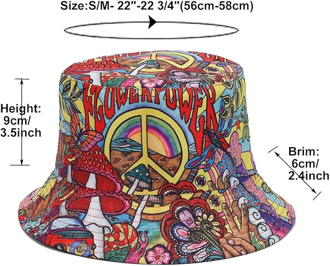 Quanhaigou Bucket Hat for Men Women,Packable Reversible Printed Sun Hats,Fisherman Outdoor Summer Travel Hiking Beach Caps