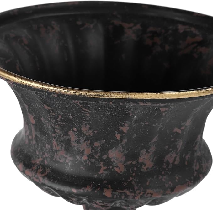 Vintage Metal Urn Planter, Farmhouse Bucket Flower Pots for Indoor Outdoor Plants, Tall Urn Planter, Garden Pillar Flowerpot, Desktop Ornament