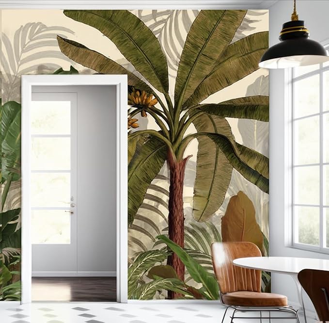 Wall Mural Peel and Stick Vintage Floral Mural- Thick Canvas Waterproof Wallpaper Art for Living Room Bedroom, Large Self-Adhesive Decor (Color-5, 197×120 inch)