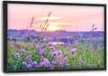 Nature Scenery Large Wall Art Sunset Framed Wall Decor for Living Room Countryside Wildflowers Pictures Oversized Canvas Print Painting Modern Extra Large Framed Artwork for Bedroom Office 36"x24"