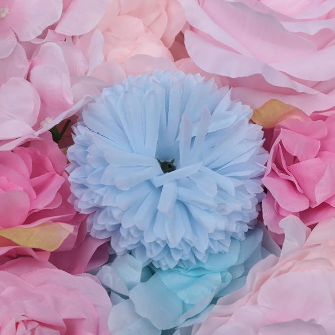 Gdrasuya10 6pcs Realistic Flower Wall Background Artificial Flowers Wall Backdrop Panel 3D Silk Rose Fake Flower Wall Panel Banquet Wedding Party Decor, Photography Background 60 x 40 cm