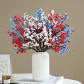 Hananona 10 Pcs 4th of July Flowers Artificial Babys Breath Fake Silk Patriotic Flowers for Independence Day Home Decor Floral Arrangement Table Centerpieces (10, Mix)
