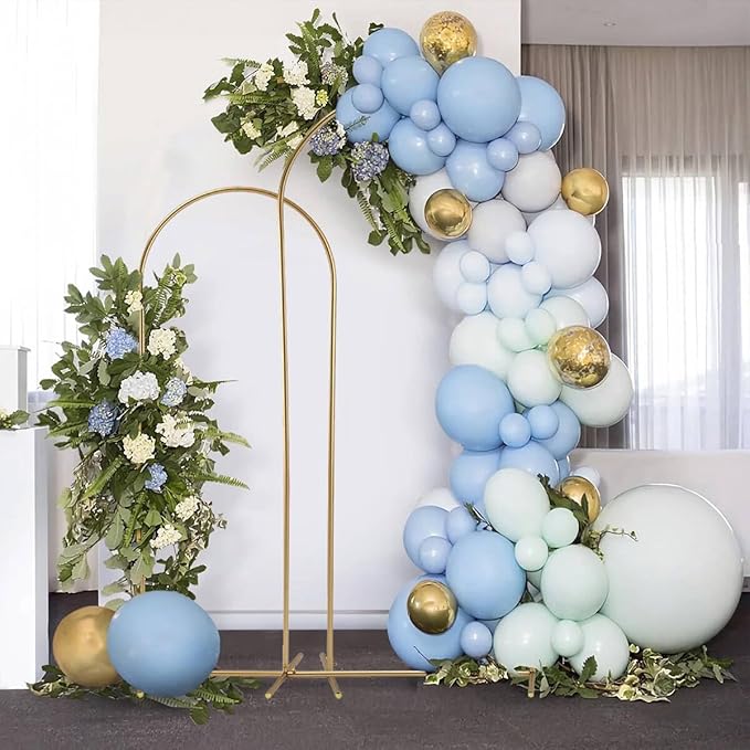 Arch Backdrop Stand for Party,5 FT,6 FT Metal Balloon Arch Stand,Gold Wedding Arch Stand for Birthday Ceremony,Baby Shower,Graduation Decoration