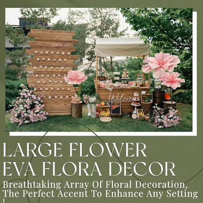 Giant Artificial Flower, 4.6ft Large EVA Flower Backdrop Decorations for Wedding Birthday Christmas Party Photography Shop Window Home Decor Props, White
