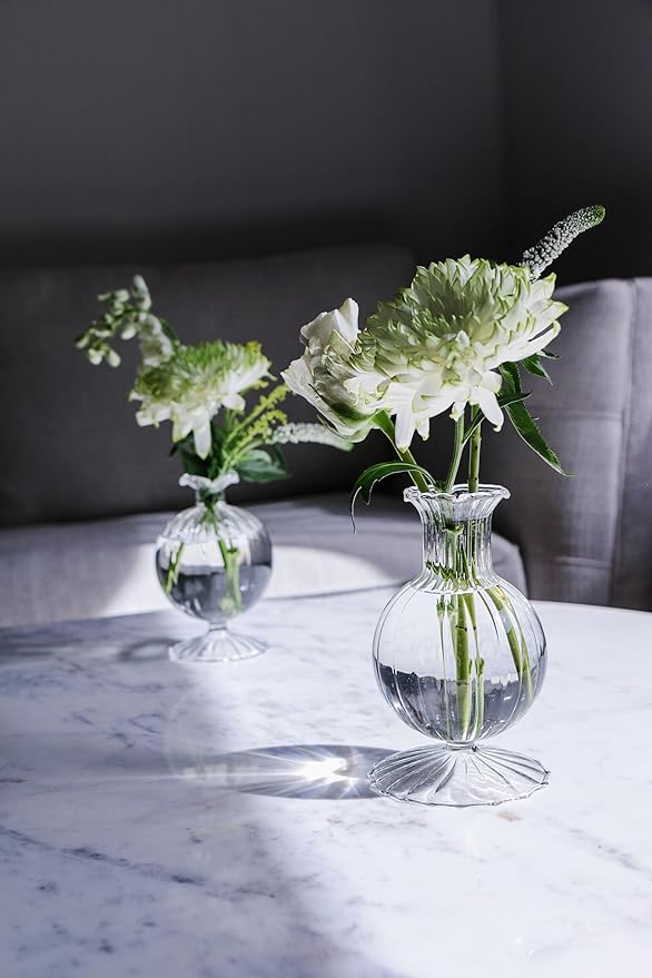 Glass Cambridge Ella 7" Bud Vase Set of 2 (Clear)