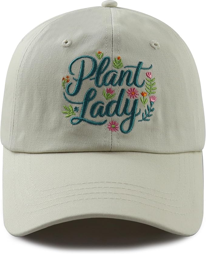 Plant Lady Hats for Women, Funny Cotton Embroidered Plant Garden Lovers Baseball Cap
