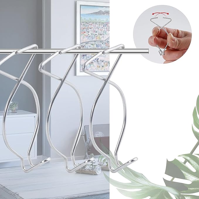 60 Drop Ceiling Hooks for Classrooms & Offices, White Heavy Duty Ceiling Hooks for Hanging Plants & Decorations, Metal T-Bar Hooks for Suspended Drop Ceiling Tiles