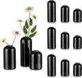 Glasseam Black Vases Set of 12, Unique Glass Vases for Decor, Cute Small Bud Vases in Bulk, Aesthetic Modern Vase for Flowers, Minimalist Single Flower Decorative Vases for Living Room Decorations