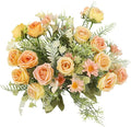 3 Pcs Artificial Rose Flowers Fake Flowers Bouquet Faux Flower Arrangement for Wedding Home Centerpieces Decor(Champagne)