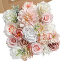 Artificial Flowers Roses Fake Flowers with Stems Pink Dahlia Artificial Flowers for DIY Bridal Bouquets Faux Flowers Centerpieces for Table Home Decor