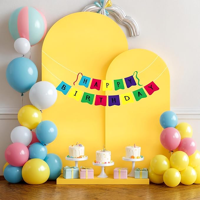 Yellow Arch Backdrop Covers - 7.2FT, 6FT Spandex Fitted Wedding Arch Stand Covers Round Top Chiara Arch Backdrop Cover for Wedding Birthday Party Decoration