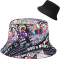 Malaxlx Bucket Hat Beach Sun Hat Fishing Hat for Women Men, Outdoor Travel Reversible Double Side Wear Fisherman Hat