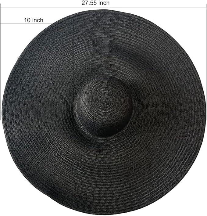 Oversized Beach Straw Hats for Women Extra Large Wide Brim Beach Hat Foldable Roll up Floppy Sun Hat