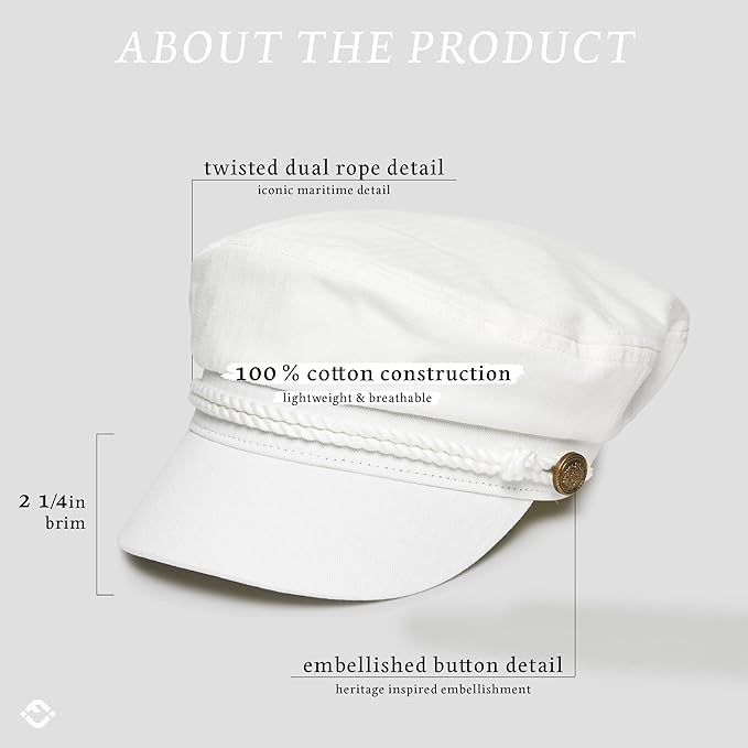 Funky Junque Newsboy Hat for Women – Trendy Greek Fisherman Cap, Classic Women's Baker Boy Newsies Hat, Ladies Fashion Caps