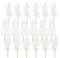 18 Pack 3 Styles 17 Inch Christmas Glitter Poinsettia Berry Stems Ornaments Artificial Floral Branches Picks for Christmas Tree Home Vase Holiday Party Decor(White)