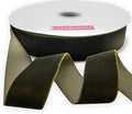 Nylon Velvet Ribbon Single Faced,1 1/2 Inch X 25Yards Spool (Moss Green)