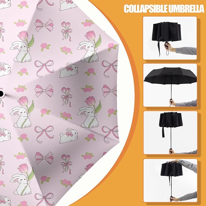 Small Compact Travel Automatic Folding Umbrella for Women, Portable Lightweight, Rain, Wind, UV Sun Shade