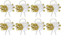 MECCANIXITY 8Pcs Wrist Corsage Artificial Flower Bracelets Rose Wrist Bride Groom Decorative for Wedding Ceremony Prom Party Anniversary Khaki