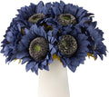 DuHouse 12pcs Artificial Sunflowers with Long Stems 5.5" Silk Sunflowers Bulk for Wedding Home Garden Outdoor Party Decoration(Blue)