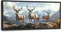 Mountain Elk Deer Large Wall Art Framed Farmhouse Wall Decor for Living Room Rustic Deer Pictures Oversized Canvas Print Painting Modern Extra Large Framed Artwork for Bedroom Office 60"x30"