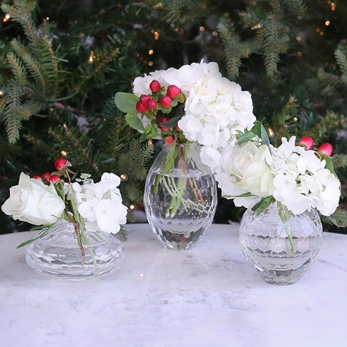 Beatriz Ball Glass Faceted Teardrop Bud Vase (Clear)