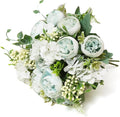 Artificial Flowers Fake Peony Silk Mini Plastic Bridal Flowers for DIY Wedding Bouquets Home Decorations 4 Packs(Light Blue)