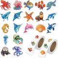 1000 Pcs Ocean Animal Stickers Bulk 2 Roll 1 Inch,Under The Sea Stickers for Kids Classroom Boys Girls.Turtle Whale Shark Starfish Fish Sticker Pack Gift for Party Favors Book Water Bottles Laptop