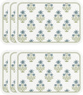 ISAENNE Rectangular Placemats Set of 6,Floral PVC Placemats, Waterproof and Heat-Resistant Place Mats,Decoration for Kitchen, Dining, Parties, Holiday,12"*17"