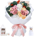 Lewondr Flower for Delivery, Preserved Flowers Bouquet, Pink Roses Bouquet, Real Long-Lasting Forever Birthday Flowers Gifts for Mom Women Wife Grandma Her Mothers Day Anniversary, Dusty Rose