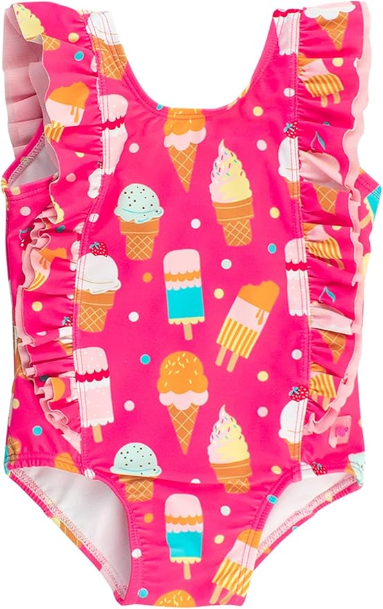 RuffleButts® Baby/Toddler Girls Ruffle Strap One Piece Swimsuit w/UPF 50+ Sun Protection