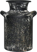 Rustic Vintage Metal Flower Vase for Decor Milk Jug Small Vases for Flowers Kitchen Decorations, Cylindrical,Perfect for Kitchen, Dining Room, Living Room,Housewarming Gift (Black)