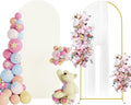 Putros 6ft Metal Arch Stand with Cover Ivory Spandex Fitted Wedding Arch Cover and Round Top Chiara Backdrop Stand Set for Birthday Party Baby Shower Decoration