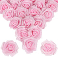 100pcs Light Pink Glitter Roses 2.56" Foam Glitter Flowers Fake Roses Pale Pink Flowers Artificial Roses for Bridal Shower Centerpieces DIY Wedding Flower Arrangements (Light Pink)